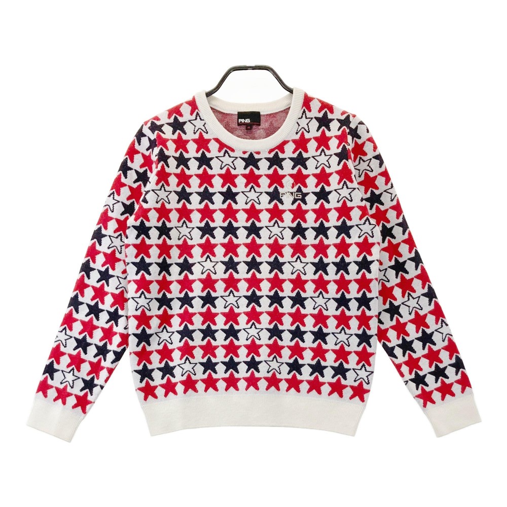 楽天市場】PING ピン ニットセーター 星条旗 総柄 レッド系 S 【中古