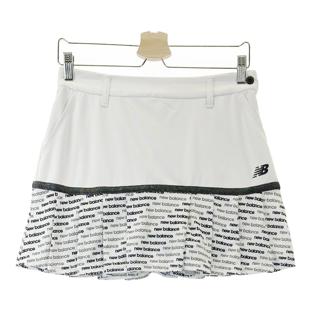 NEW BALANCE GOLF ニューバランス 2023年モデル インナー付 プリーツ切替スカート 総柄 ホワイト系 1 【中古】ゴルフウェア レディース