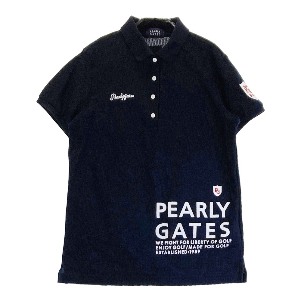 PEARLY GATES パーリーゲイツ 2023年モデル 半袖ポロシャツ ネイビー系 2 【中古】ゴルフウェア レディース｜中古ゴルフウェア通販STST