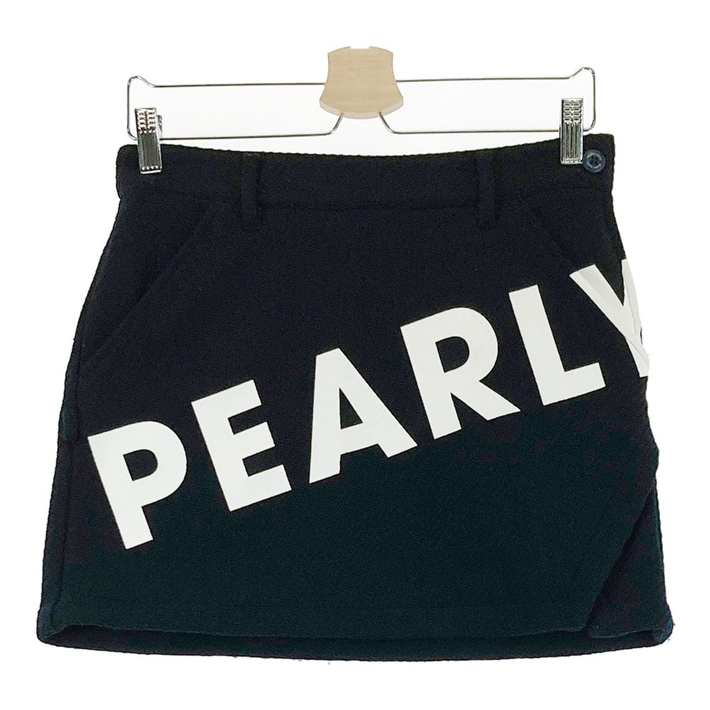 PEARLY GATES - 新品タグ付き!!　パーリーゲイツ　ニコちゃんニットスカート パーリーゲイツ スカート 黒×イエロー ニコちゃん総柄 スマイル