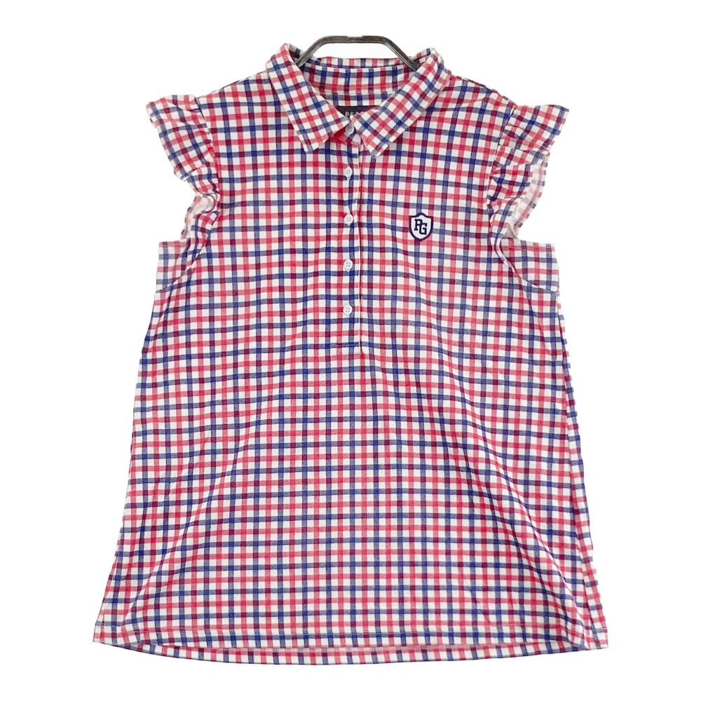 【専用】パーリーゲイツ レディース ゴルフパンツ & ノースリーブポロシャツ00 パーリーゲイツ PG ロゴボーダー柄バックフレアノースリーブポロシャツ