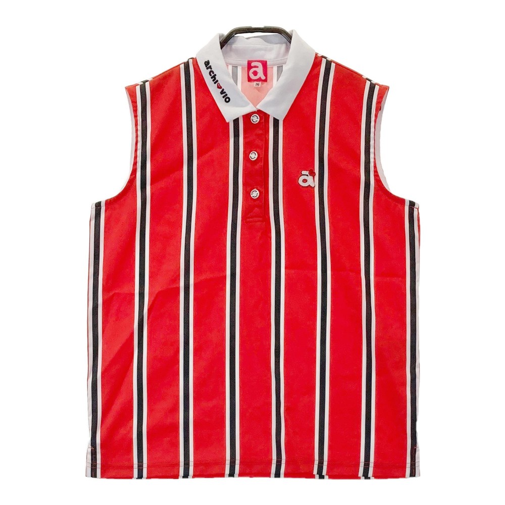 ARCHIVIO アルチビオ ノースリーブポロシャツ レッド系 36 【中古】ゴルフウェア レディース