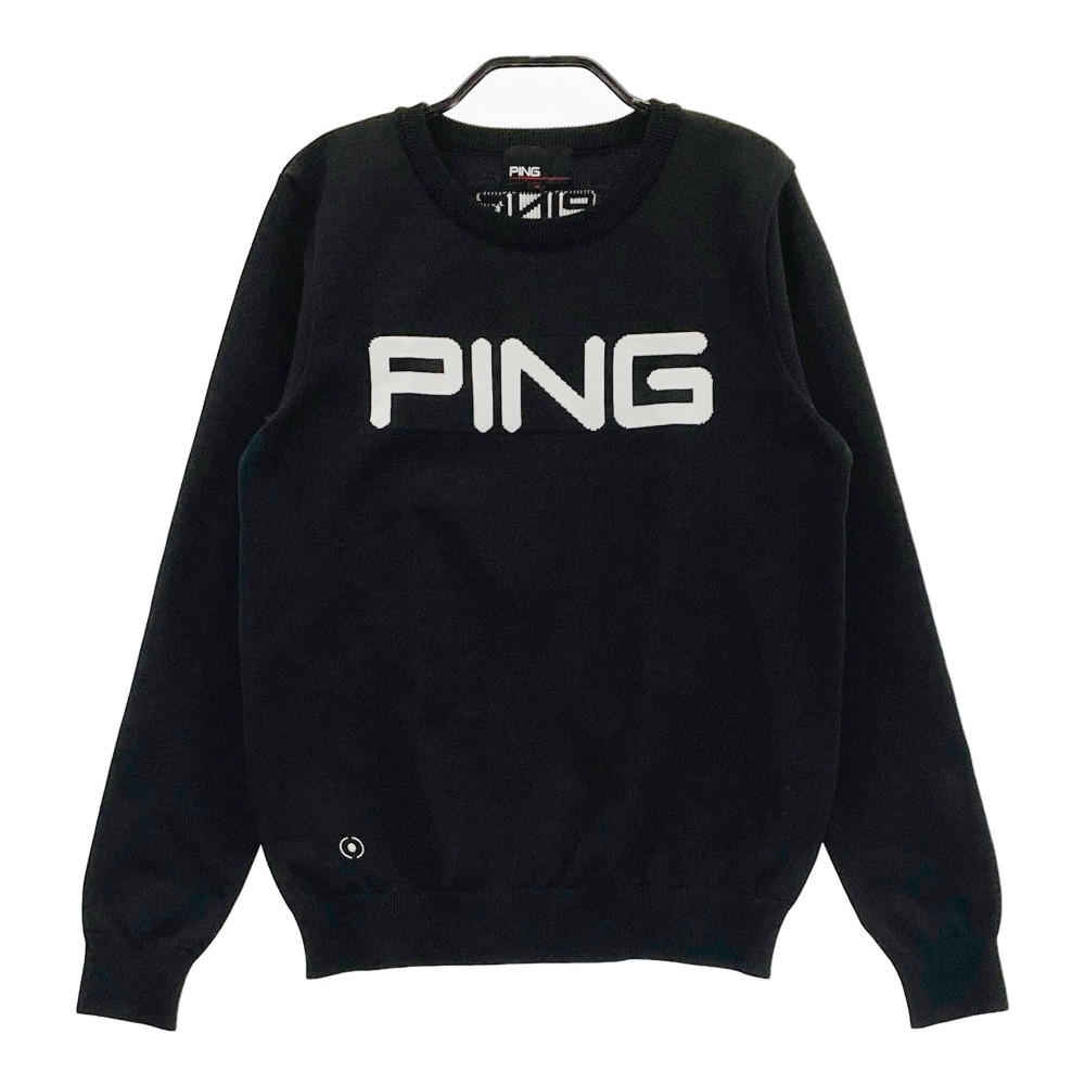 【新品】 PING ピン 総柄 星 ウール混 ニット ジャケット レッド L 新品】 PING ピン 総柄 星 ウール混 ニット ジャケット レッド L