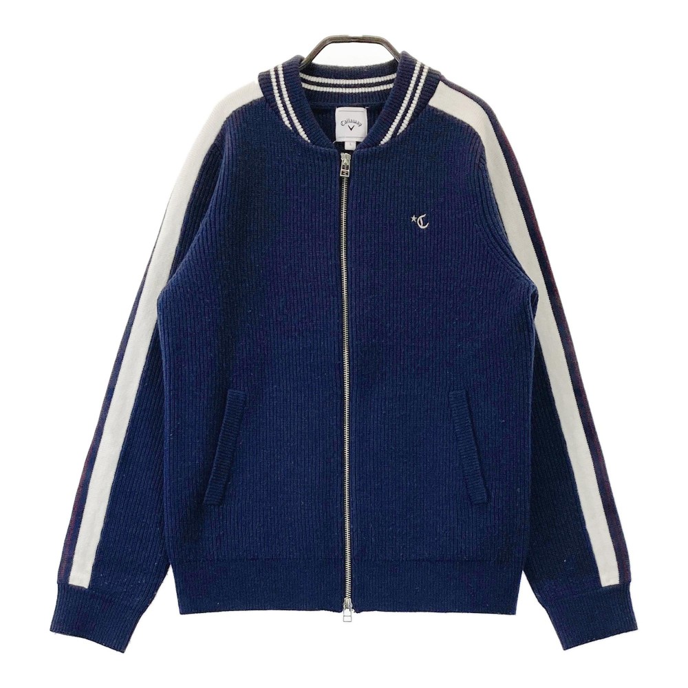 CALLAWAY SELECT キャロウェイ セレクト ニット ジップジャケット ネイビー系 L 【中古】ゴルフウェア レディース