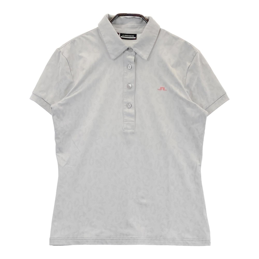 J.LINDEBERG ジェイリンドバーグ 半袖ポロシャツ レオパード柄 グレー系 S 【中古】ゴルフウェア レディース