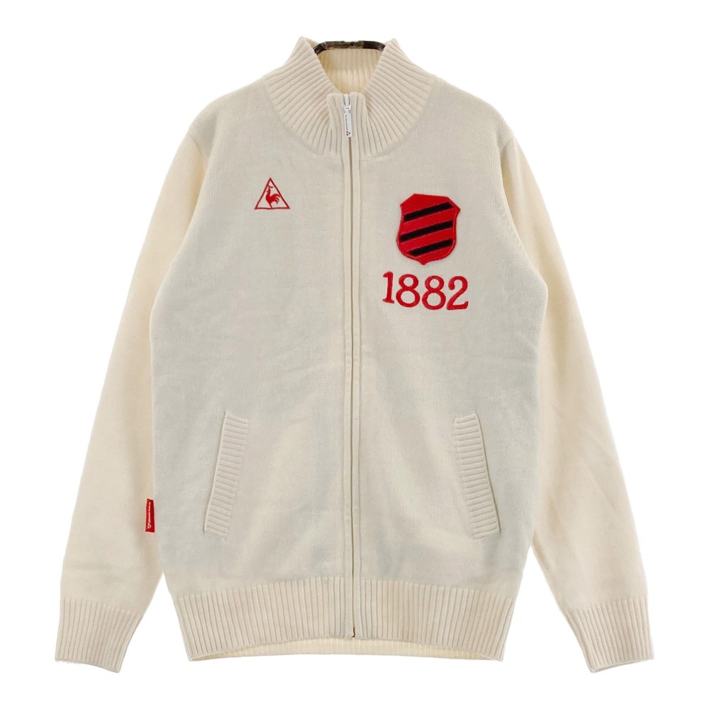 LE COQ GOLF ルコックゴルフ 2024年モデル ウール混 長袖ジップジャケット ホワイト系 M 【中古】ゴルフウェア レディース