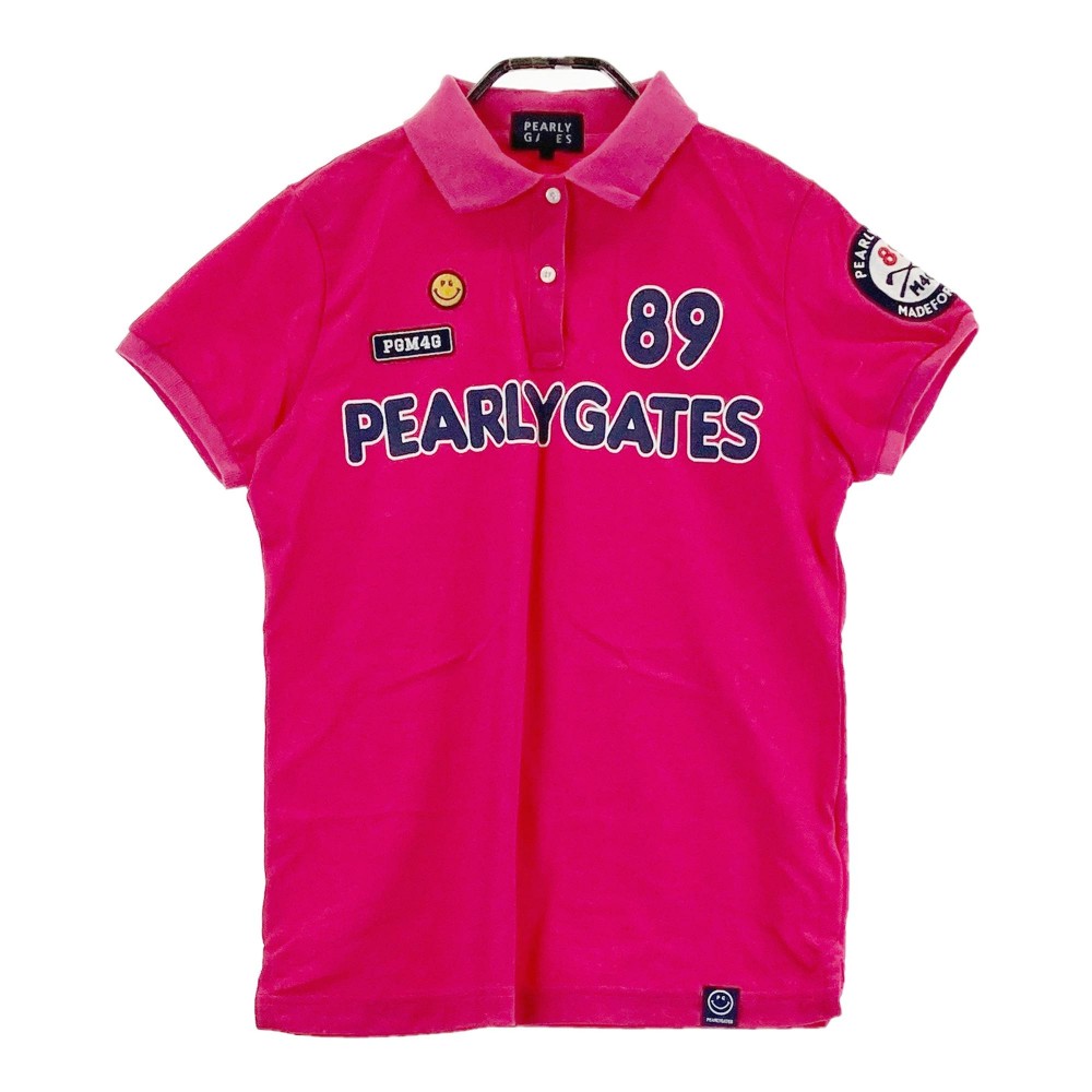 【新品】　パーリーゲイツ ポロシャツ ピンク レディース0 半袖 ゴルフウェア PEARLY GATES パーリーゲイツ 半袖ポロシャツ ピンク ボタン