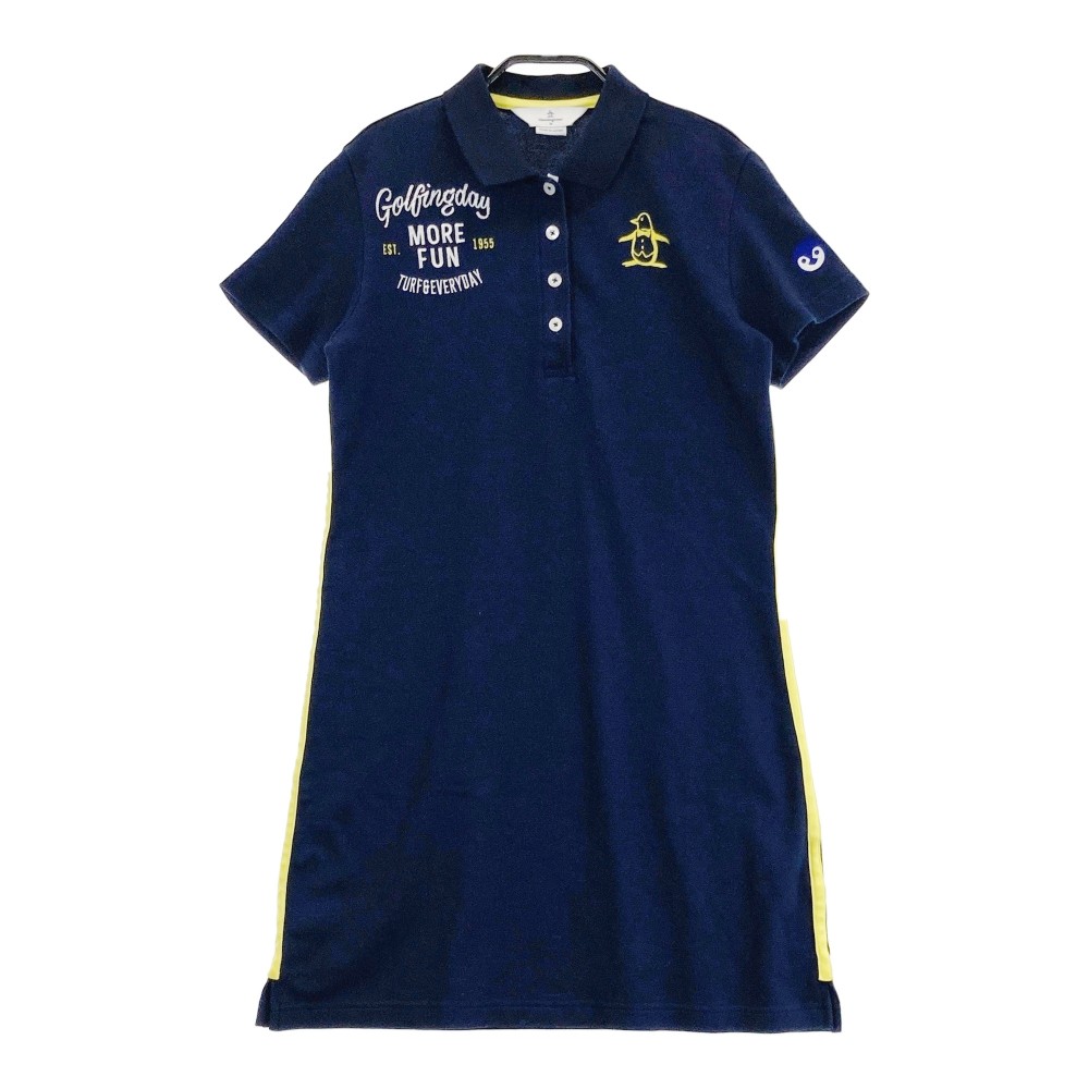 MUNSING WEAR マンシングウェア MGWLJJ02SB 半袖ポロワンピース ネイビー系 M 【中古】ゴルフウェア レディース