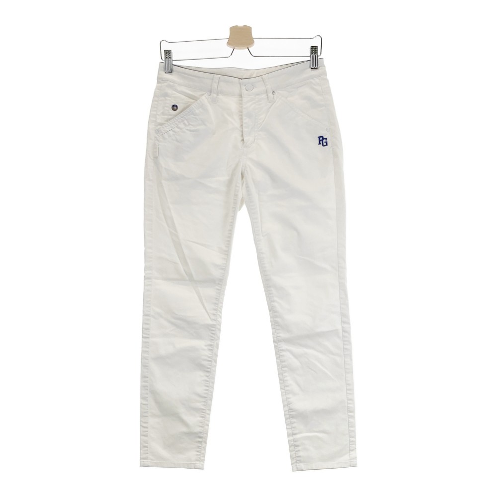 PEARLY GATES パーリーゲイツ 30周年記念モデル ストレッチ ロングパンツ ホワイト系 1 【中古】ゴルフウェア レディース