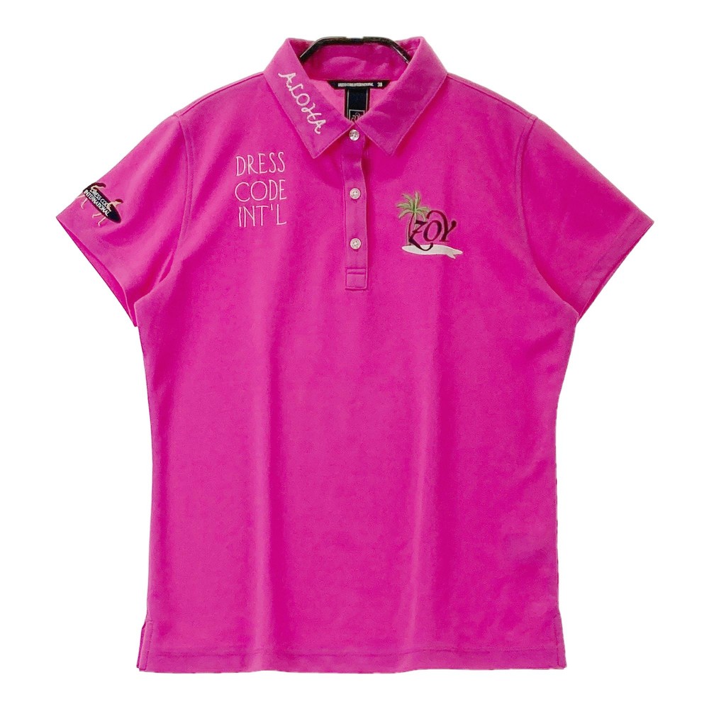 ZOY ゾーイ 半袖ポロシャツ ピンク系 38 【中古】ゴルフウェア レディース