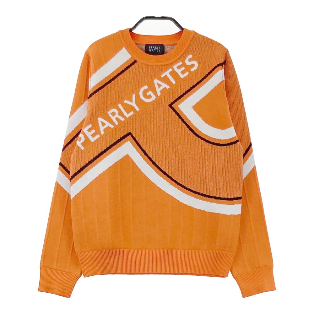 PEARLY GATES パーリーゲイツ 2024年模範例 編み物プルオーバー  オレンジ色系 0 【中古】ゴルフお召しもの レディース セーター-レディースウェア-ウェア
