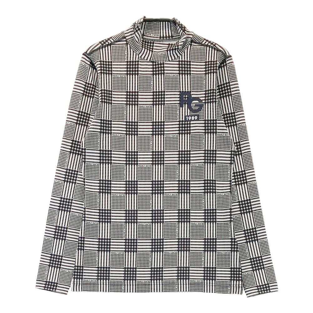 PEARLY GATES パーリーゲイツ ハイネック 長袖インナーTシャツ 総柄 ブラック系 0 【中古】ゴルフウェア レディース