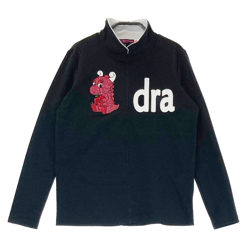 DANCE WITH DRAGON ダンスウィズドラゴン 長袖ハイネックTシャツ ブラック系 2 【中古】ゴルフウェア レディース