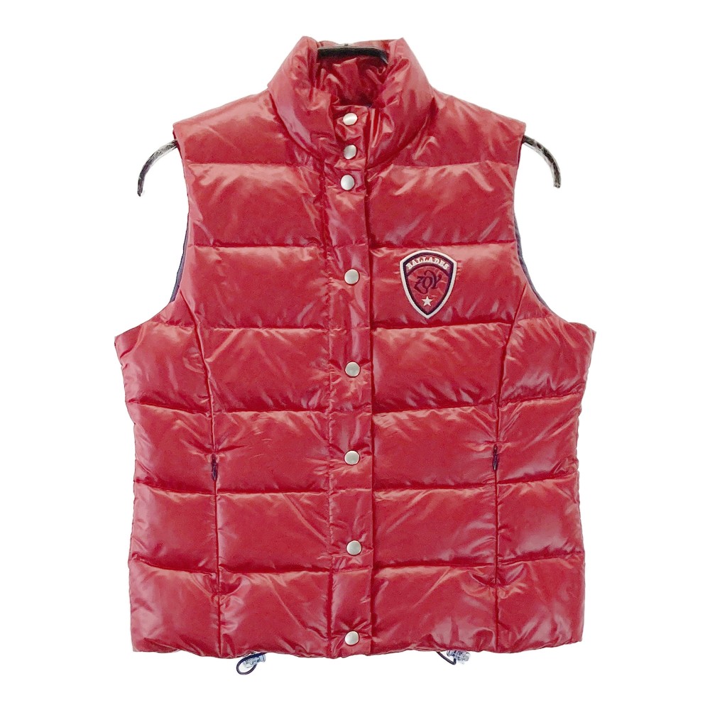 ZOY ゾーイ ダウンベスト レッド系 M 【中古】ゴルフウェア レディース