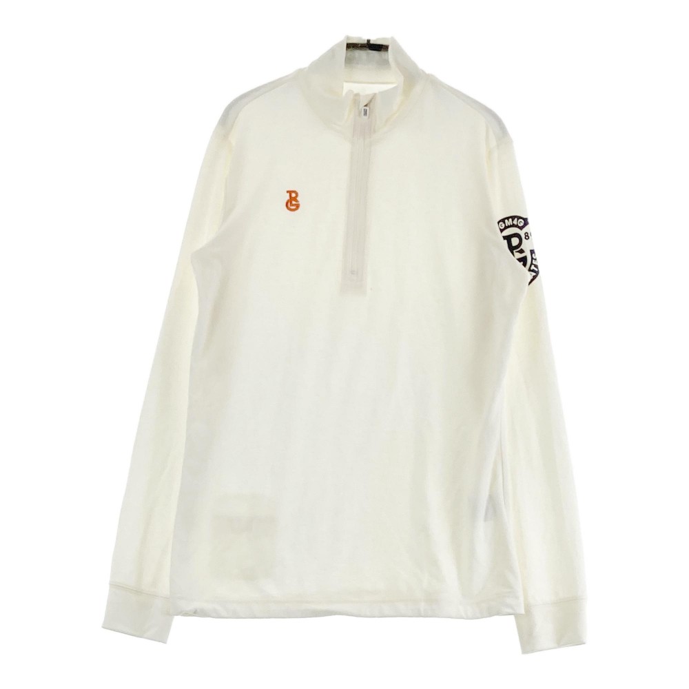 PEARLY GATES パーリーゲイツ ハーフジップ長袖Tシャツ ホワイト系 1 【中古】ゴルフウェア レディース