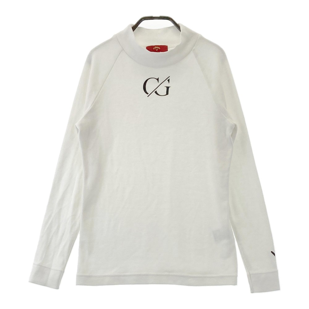 CALLAWAY キャロウェイ レッドレーベル ハイネック 長袖Tシャツ 厚地 ホワイト系 S 【中古】ゴルフウェア レディース