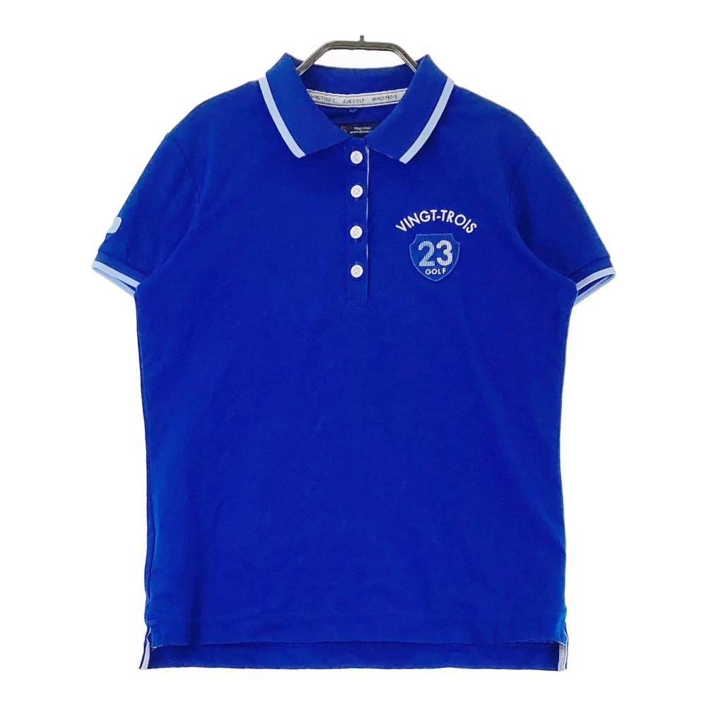 23区GOLF ニジュウサンクゴルフ 半袖ポロシャツ ブルー系 1 【中古】ゴルフウェア レディース