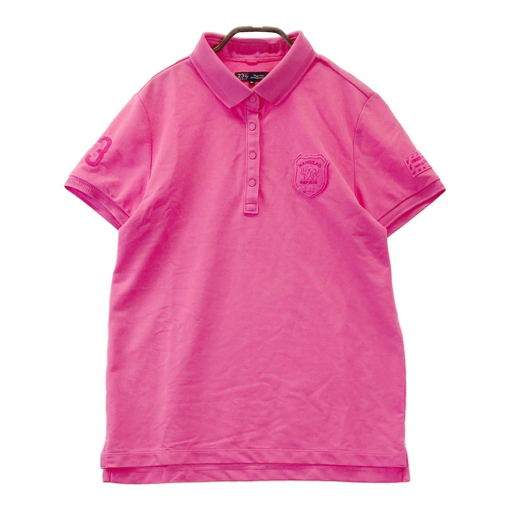 23区GOLF ニジュウサンクゴルフ 半袖ポロシャツ ピンク系 3 【中古】ゴルフウェア レディース