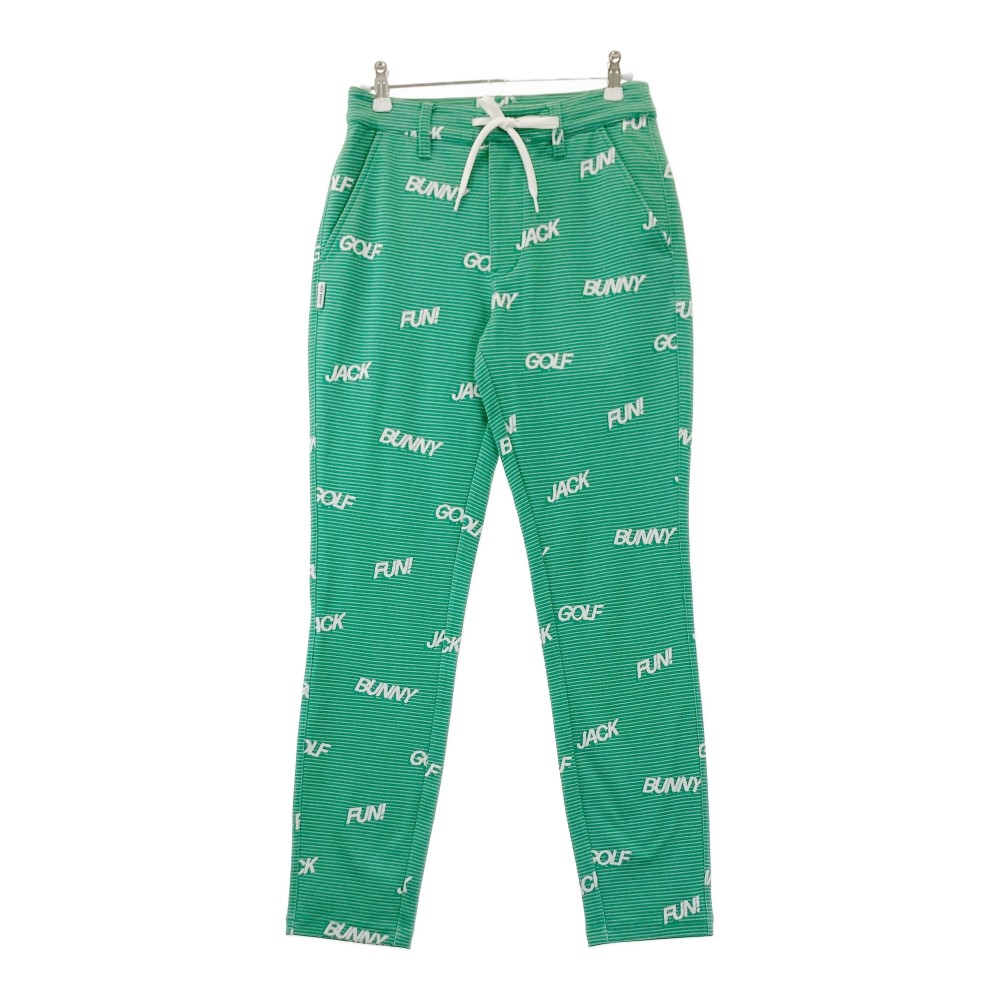 JACK BUNNY ジャックバニー パンツ ボーダー グリーン系 0 【中古】ゴルフウェア レディース