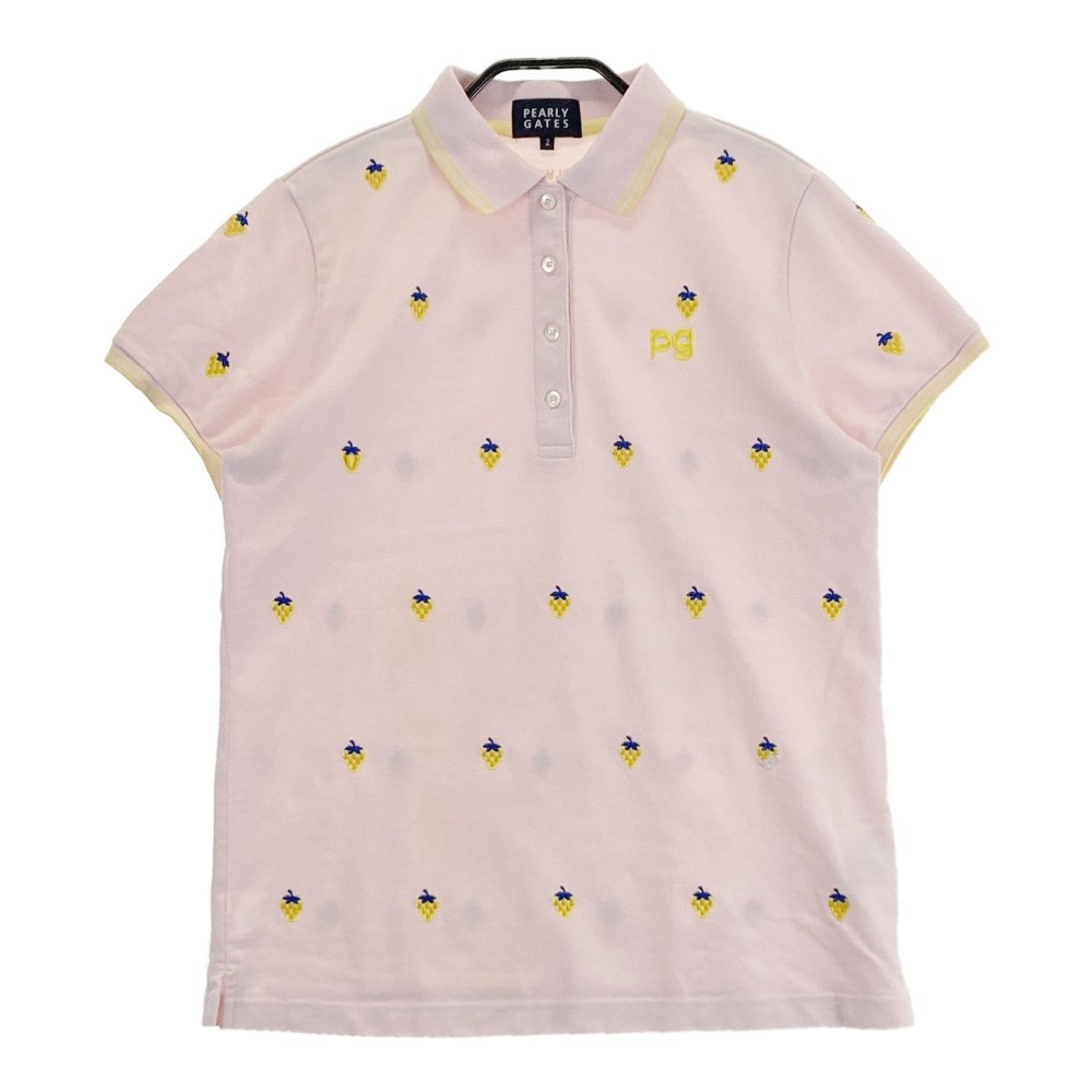 PEARLY GATES パーリーゲイツ 半袖ポロシャツ ピンク系 2 【中古】ゴルフウェア レディース