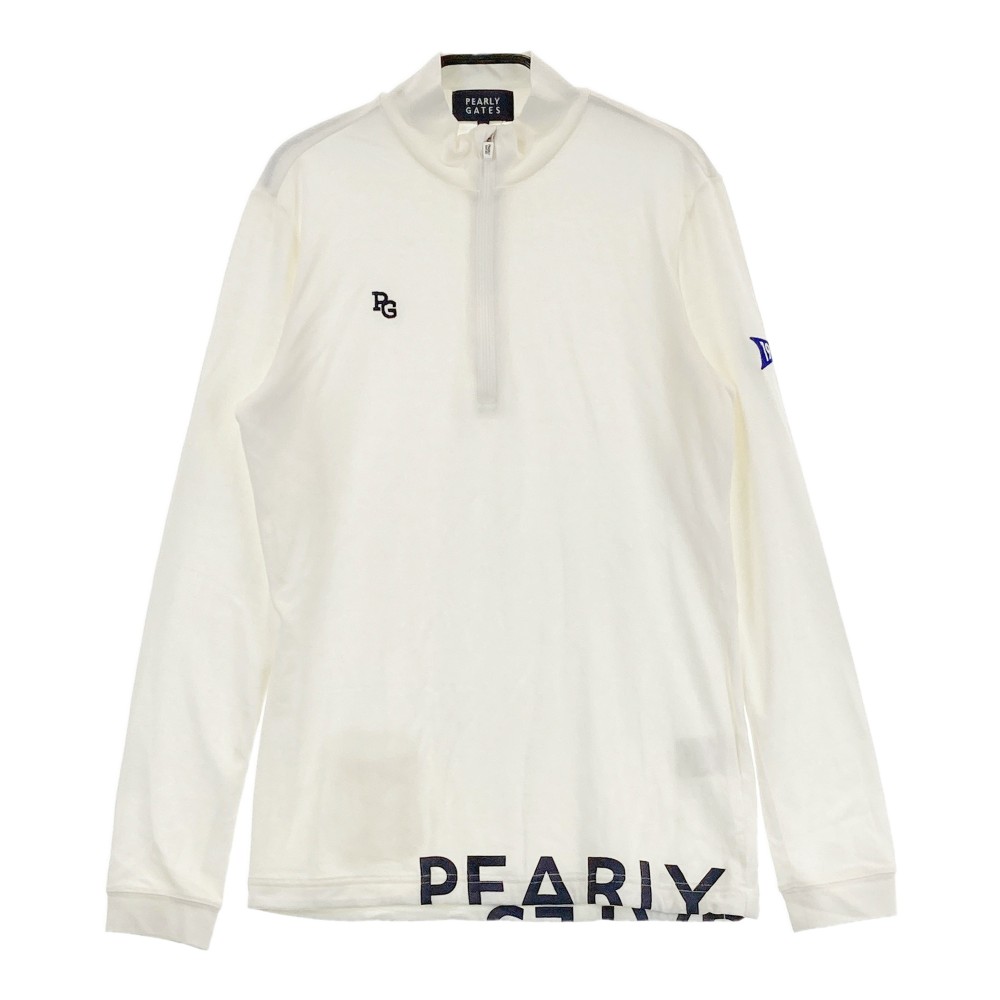 PEARLY GATES パーリーゲイツ ハーフジップ 長袖Tシャツ ホワイト系 1 【中古】ゴルフウェア レディース