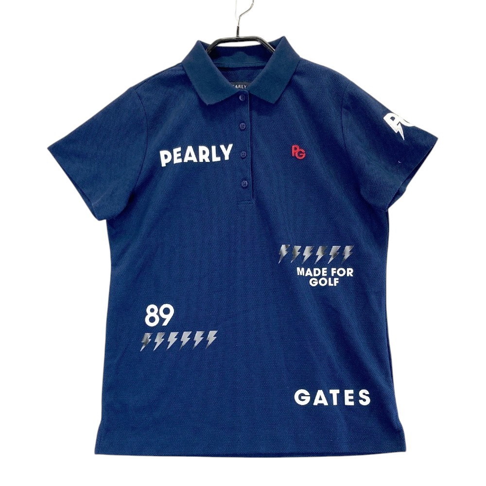 PEARLY GATES パーリーゲイツ 半袖ポロシャツ ネイビー系 1 【中古】ゴルフウェア レディース