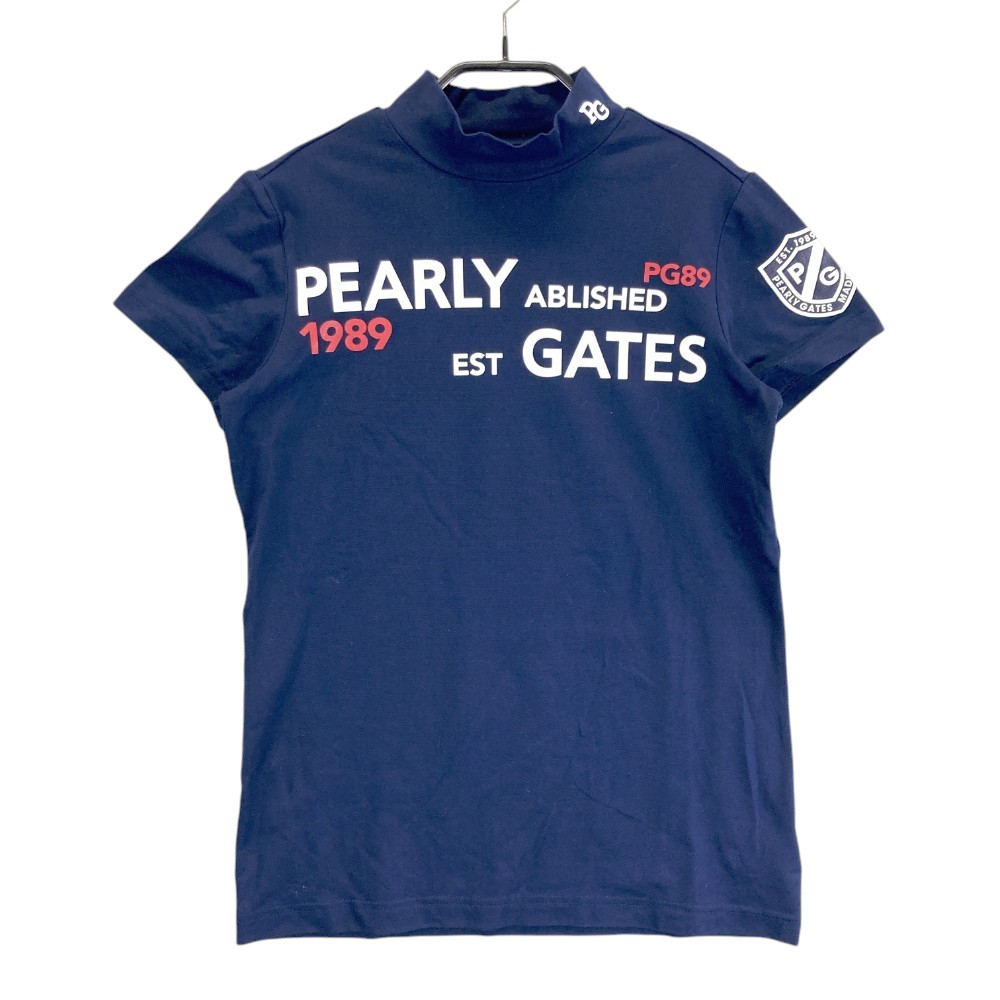 PEARLY GATES パーリーゲイツ ハイネック半袖Tシャツ ネイビー系 0 【中古】ゴルフウェア レディース