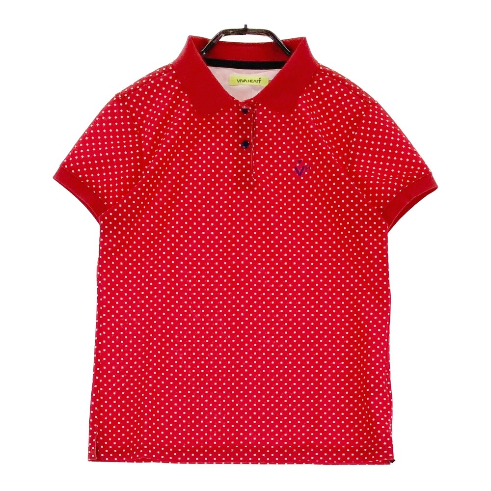 VIVA HEART ビバハート 半袖ポロシャツ レッド系 40 【中古】ゴルフウェア レディース