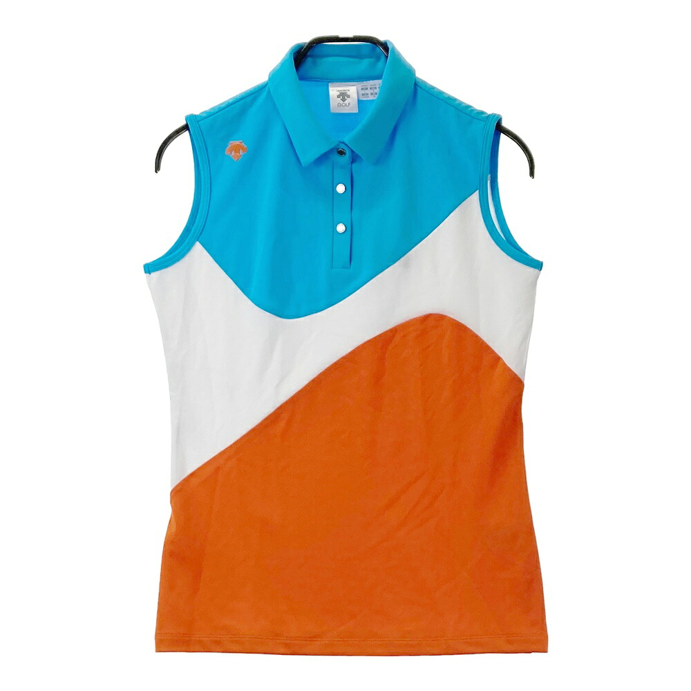 DESCENTE GOLF デサントゴルフ ノースリーブポロシャツ ブルー系 L 【中古】ゴルフウェア レディース 6,930円