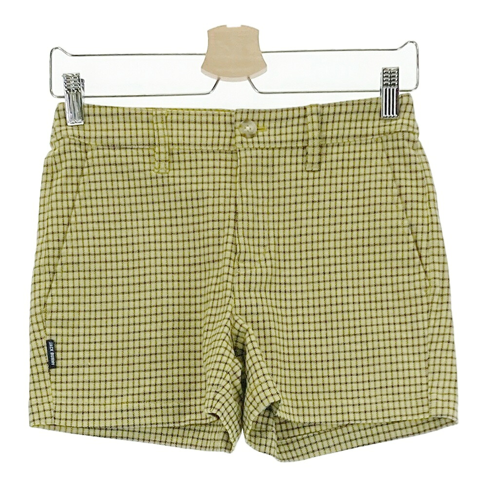 JACK BUNNY ジャックバニー ショートパンツ チェック柄 イエロー系 0 【中古】ゴルフウェア レディース