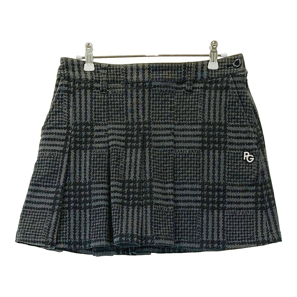 PEARLY GATES パーリーゲイツ ストレッチ プリーツスカート チェック柄 グレー系 1 【中古】ゴルフウェア レディース｜中古ゴルフウェア通販STST
