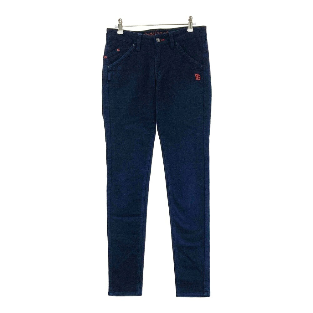 PEARLY GATES パーリーゲイツ 055-523116 起毛 ストレッチパンツ ネイビー系 0 【中古】ゴルフウェア レディース