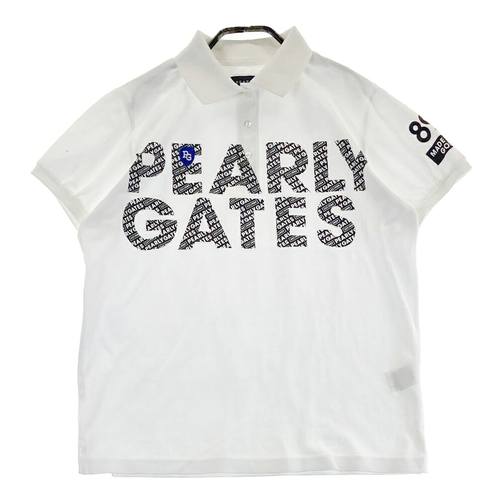 PEARLY GATES パーリーゲイツ 半袖ポロシャツ ホワイト系 2 【中古】ゴルフウェア レディース