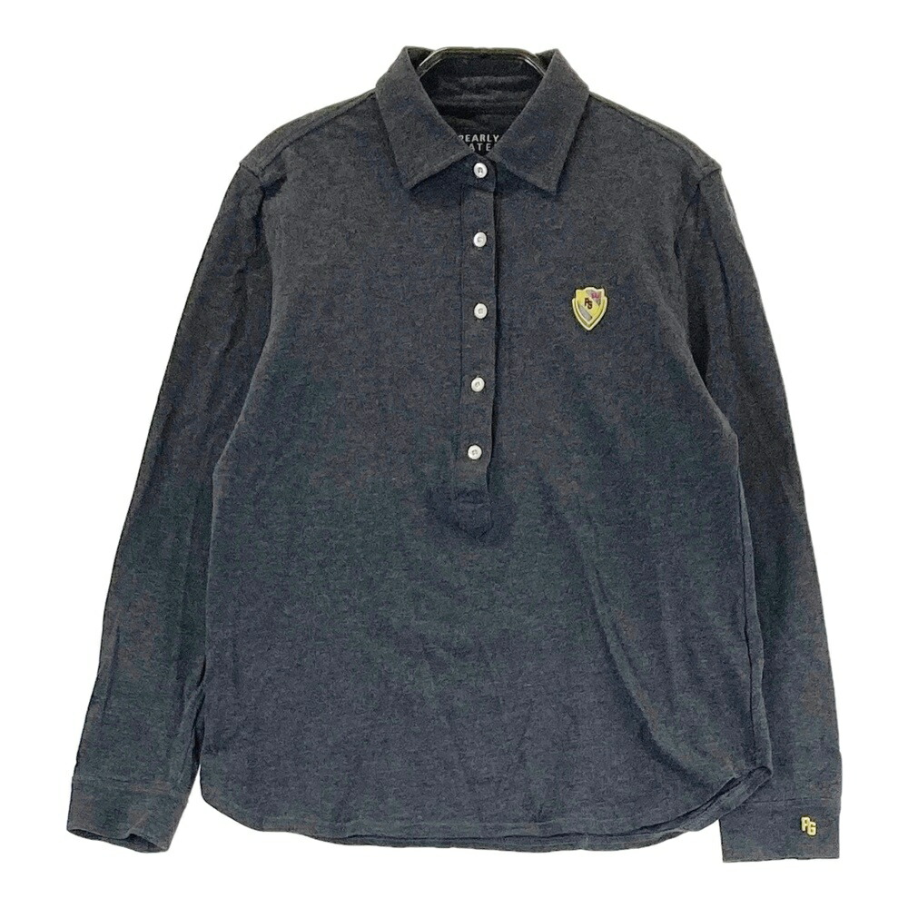 PEARLY GATES パーリーゲイツ 長袖ポロシャツ グレー系 1 【中古】ゴルフウェア レディース