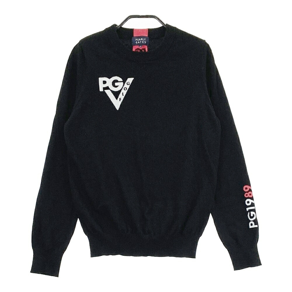 PEARLY GATES パーリーゲイツ  編み物プルオーバー  黒いこと系 0 【中古】ゴルフお召しもの レディース ゴルフ-レディースウェア