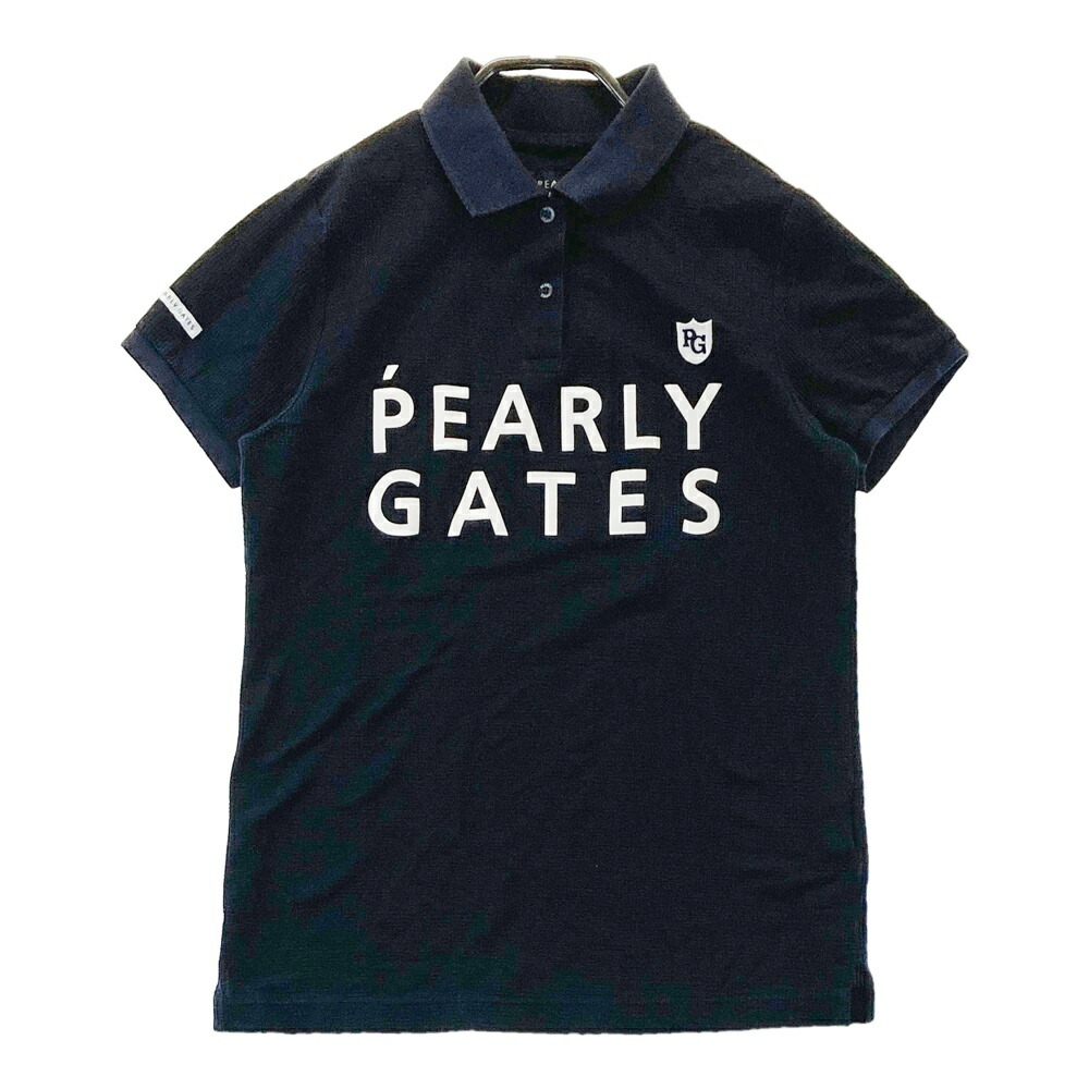 PEARLY GATES パーリーゲイツ 半袖ポロシャツ ネイビー系 0 【中古】ゴルフウェア レディース
