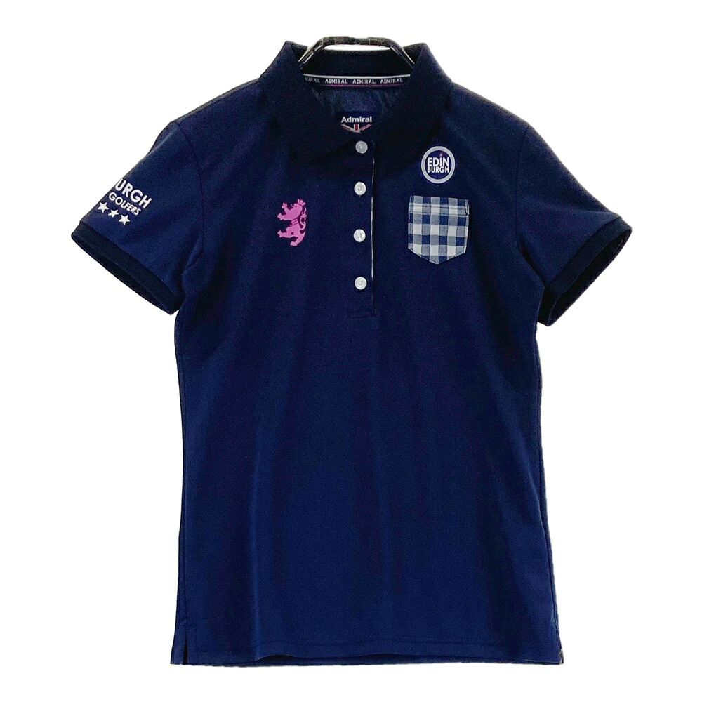 ADMIRAL アドミラル 半袖ポロシャツ ネイビー系 S 【中古】ゴルフウェア レディース