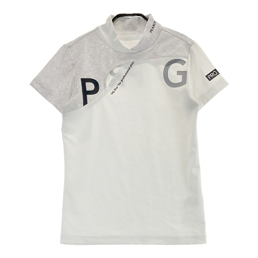PEARLY GATES パーリーゲイツ 2024年モデル ハイネック 半袖Tシャツ ホワイト系 0 【中古】ゴルフウェア レディース