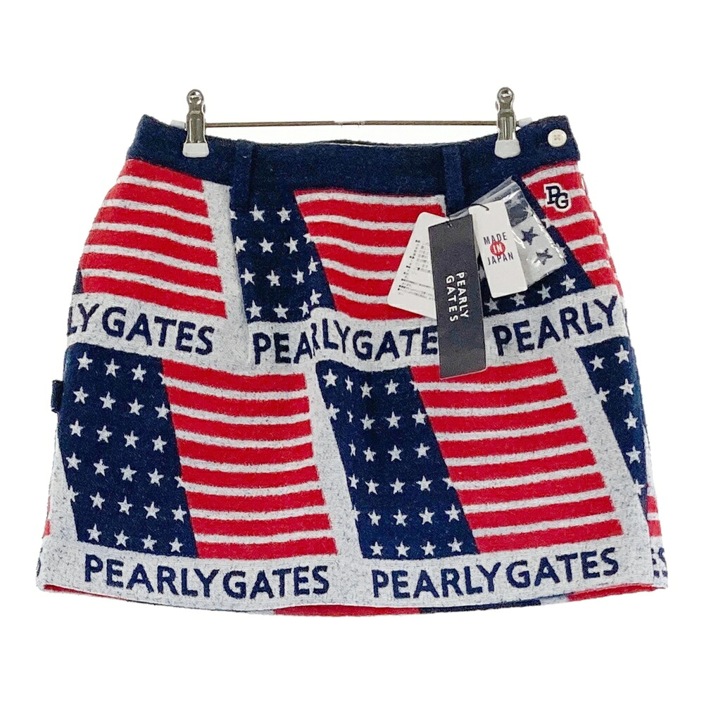 PEARLY GATES パーリーゲイツ 055-0234005 パイル スコート 星条旗総柄 米国海軍系 1 【中古】ゴルフお召しもの レディース