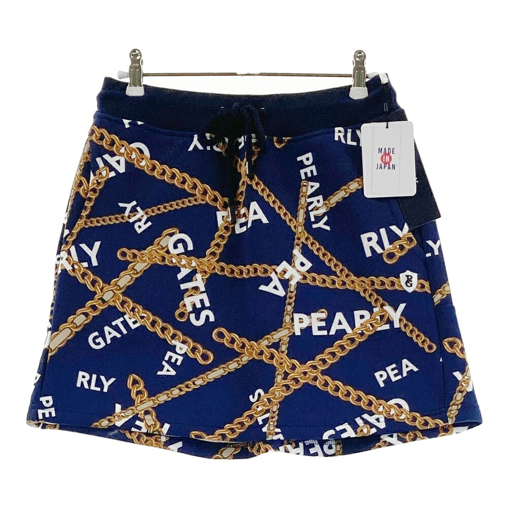 PEARLY GATES パーリーゲイツ 055-2234036 スウェットスカート ロゴタイプ チェーン店総柄 米国海軍系 0 【中古】ゴルフお召しもの レディース