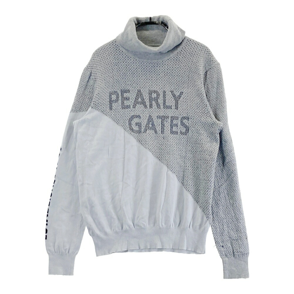 PEARLY GATES パーリーゲイツ 2024年模範例 タートルネック 長袖 編み物プルオーバー  薄墨色系 0 【中古】ゴルフお召しもの レディース レディースウェア-スポーツ・アウトドア-ゴルフ