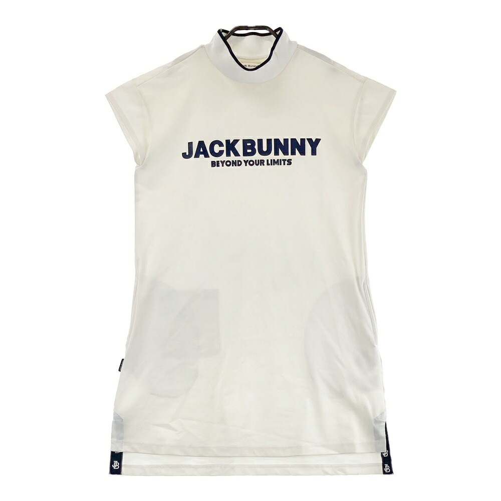 JACK BUNNY ジャックバニー モックネック 半袖ワンピース ホワイト系 2 【中古】ゴルフウェア レディース