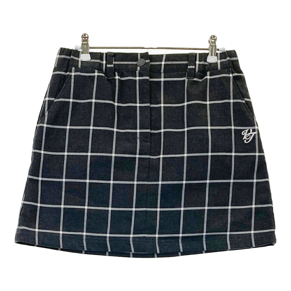 23区GOLF ニジュウサンクゴルフ CSKVLGW0608 裏地付 ストレッチスカート チェック柄 グレー系 2 【中古】ゴルフウェア レディース