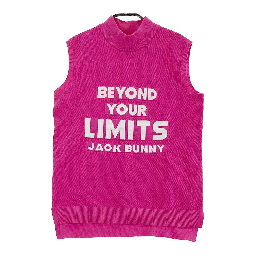 JACK BUNNY ジャックバニー ハイネックベスト ピンク系 1 【中古】ゴルフウェア レディース