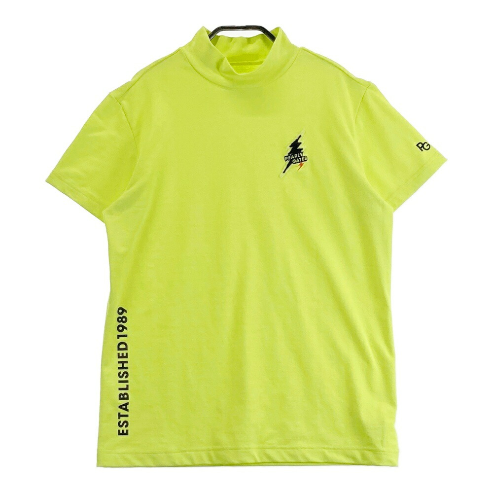 PEARLY GATES パーリーゲイツ ハイネック半袖Tシャツ イエロー系 2 【中古】ゴルフウェア レディース