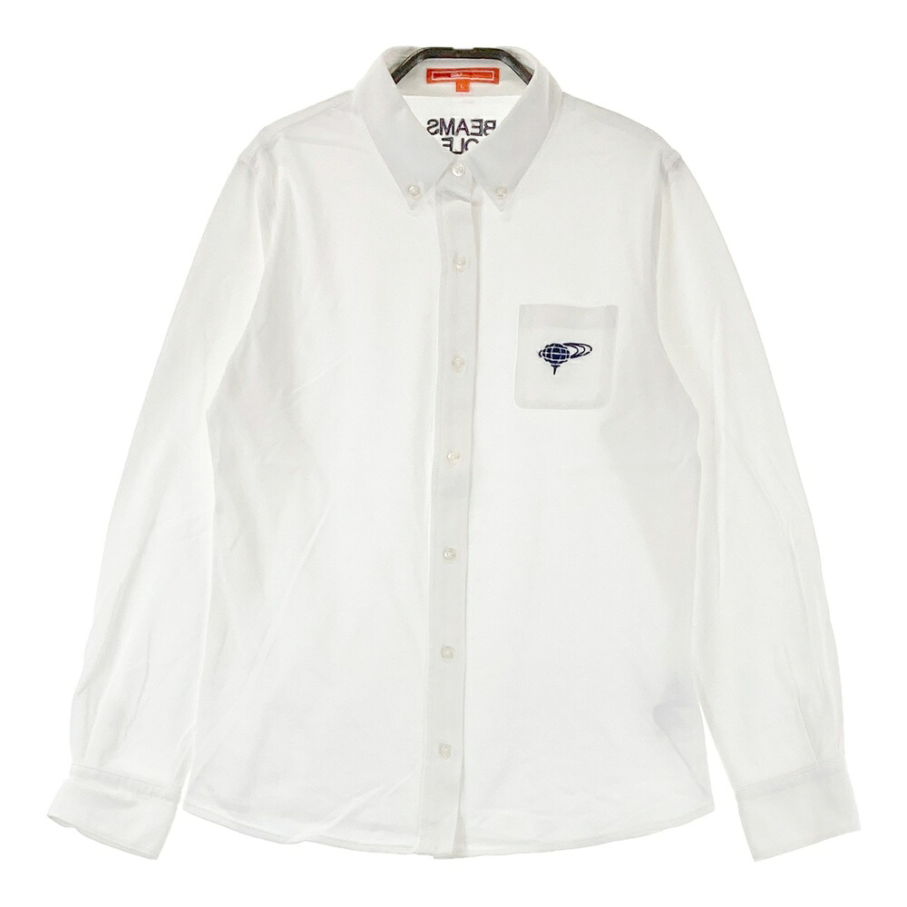BEAMS GOLF ビームスゴルフ 長袖シャツ 鹿の子 ホワイト系 L 【中古】ゴルフウェア レディース 4,488円