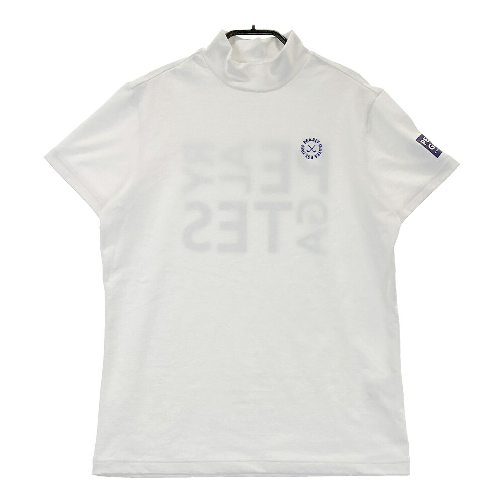 PEARLY GATES パーリーゲイツ ニコちゃん ハイネック半袖Tシャツ ホワイト系 2 【中古】ゴルフウェア レディース
