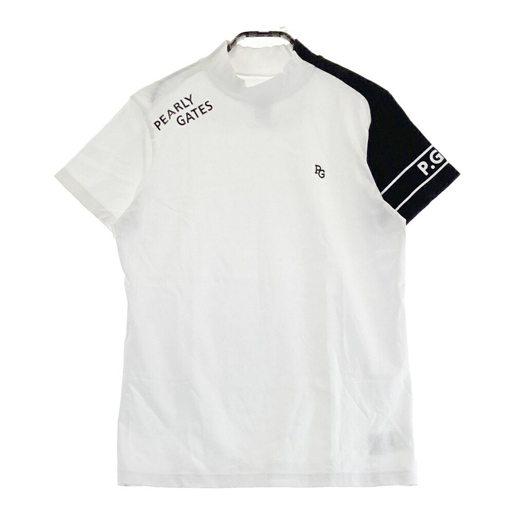 PEARLY GATES パーリーゲイツ 2023年モデル ハイネック 半袖Tシャツ ホワイト系 2 【中古】ゴルフウェア レディース