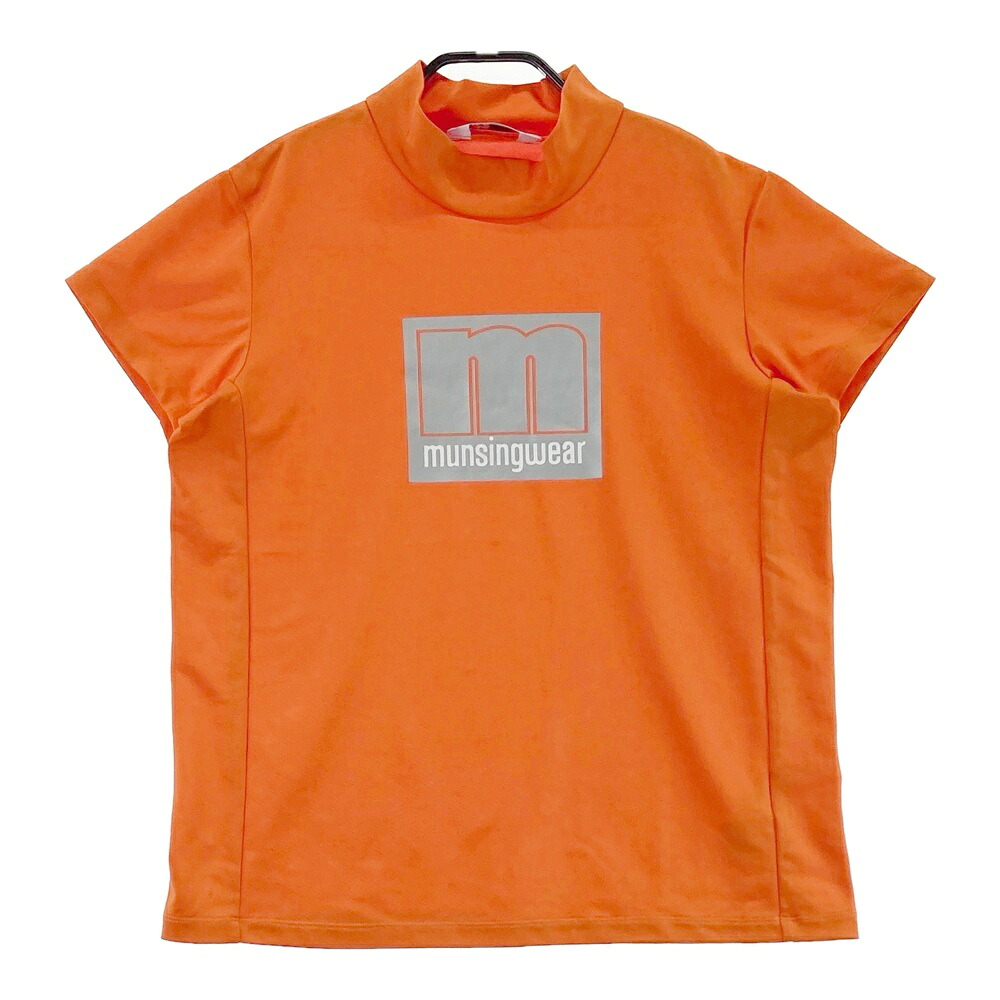 MUNSING WEAR マンシングウェア モックネック半袖Tシャツ オレンジ系 L 【中古】ゴルフウェア レディース