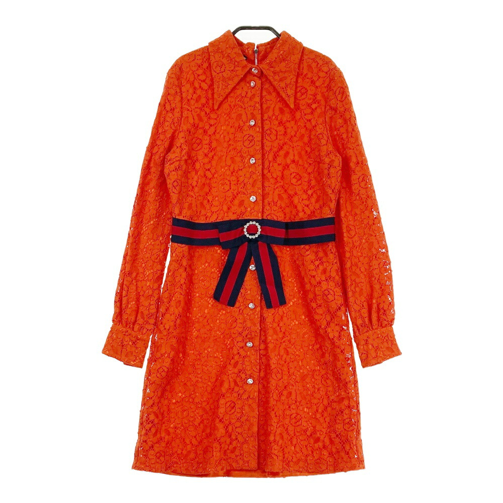 楽天市場】GUCCI グッチ 475846 ウェブリボン レース刺繍ワンピース